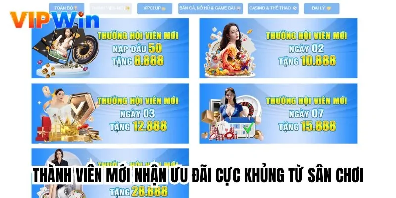 Thành viên mới nhận ưu đãi cực khủng từ sân chơi