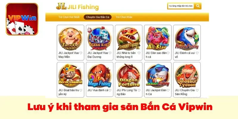 Một vài lưu ý khi tham gia săn Bắn Cá Vipwin