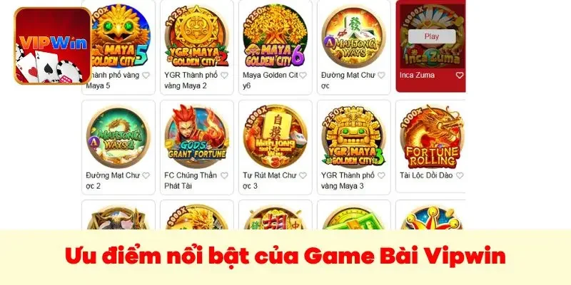 Điểm qua các ưu điểm nổi bật của chuyên mục Game Bài Vipwin